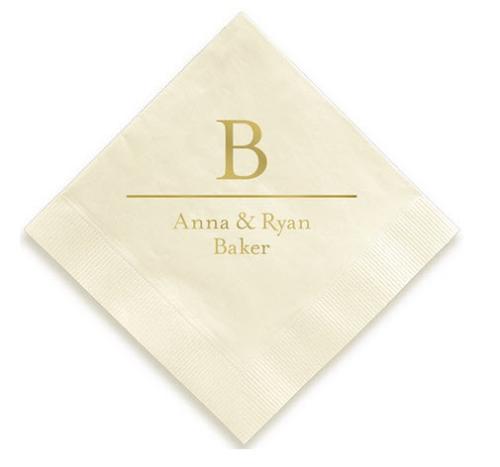 Embossed Graphics Initial & Name Foil-Stamped Napkins  Home & Garden > Kitchen & Dining