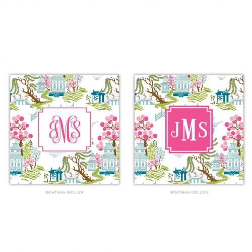 Boatman Geller Coasters Chinoiserie Spring Pattern  Home & Garden > Kitchen & Dining > Barware > Coasters