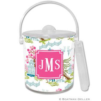 Boatman Geller Personalized Ice Bucket in Chinoiserie Spring Pattern  Home & Garden > Kitchen & Dining > Barware > Ice Buckets