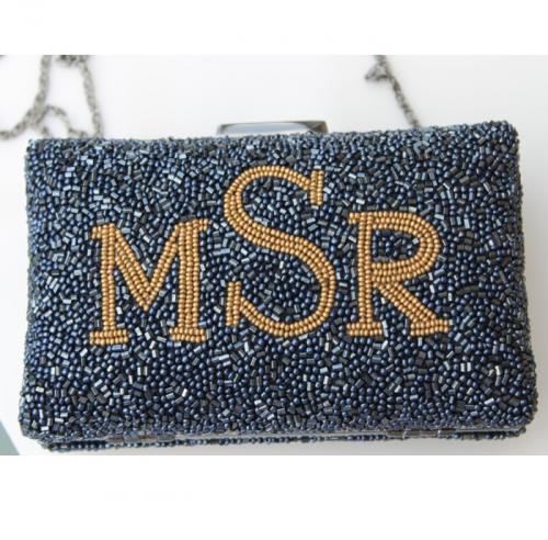  Monogrammed Beaded Boxed Evening Bag  Apparel & Accessories > Handbags > Shoulder Bags