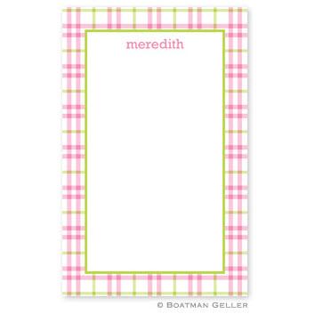 Boatman Geller Miller Pink and Green Check Notepad  Office Supplies > General Supplies > Paper Products > Notebooks & Notepads