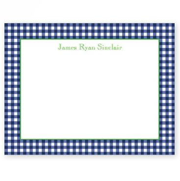 Boatman Geller Gingham Navy Small Flat Correspondence Card  Office Supplies > General Supplies > Paper Products > Stationery