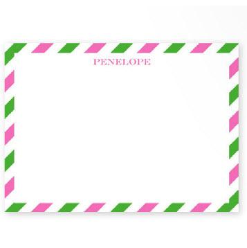 Boatman Geller Via Pink & Green Large Flat Correspondence Card  Office Supplies > General Supplies > Paper Products > Stationery