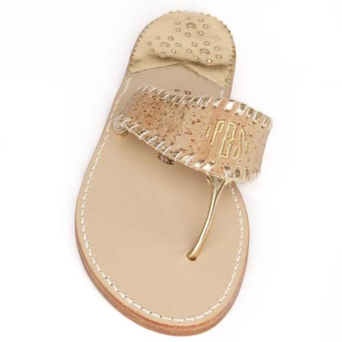 Cork with Gold Palm Beach Sandals Cork with Gold Aubrey Apparel & Accessories > Shoes > Sandals > Thongs & Flip-Flops