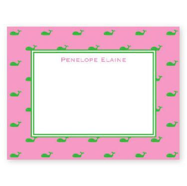 Boatman Geller Whale Pink Small Flat Card  Office Supplies > General Supplies > Paper Products > Stationery