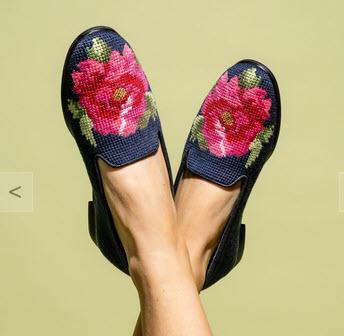 By Paige Peony on Navy Needlepoint Loafers  Apparel & Accessories > Shoes > Loafers