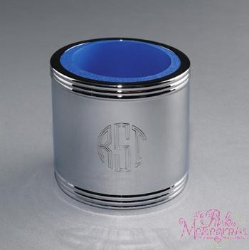 Monogrammed Silver Can Koozie  Home & Garden > Kitchen & Dining > Barware