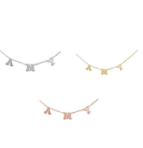  Letter Necklace Add Up To Three Letters  Apparel & Accessories > Jewelry > Necklaces