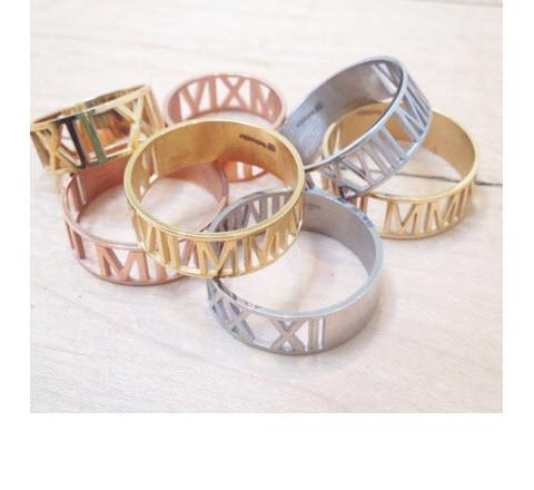 Roman Numeral 8mm Sterling Silver Ring  Apparel & Accessories > Jewelry > Rings