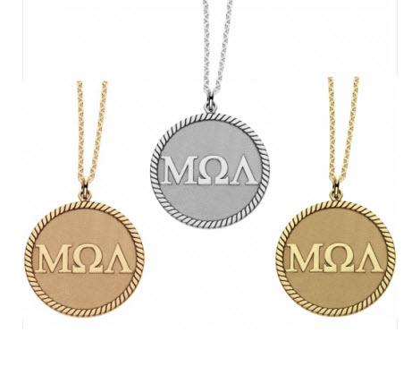 Greek Letters Disc Pendaant 20 mm   Apparel & Accessories > Jewelry > Necklaces