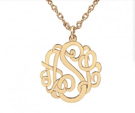 Mini 10mm Monogrammed Pendant 10kt gold   Apparel & Accessories > Jewelry > Earrings