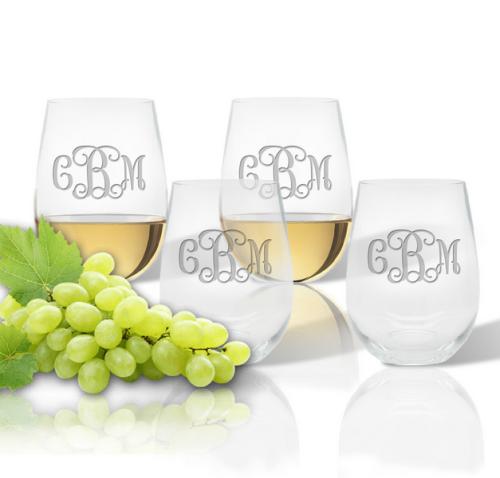 Personalized Tritan Acrylic Stemless Wine Tumbler Set of Four  Home & Garden > Kitchen & Dining > Tableware > Drinkware > Stemware > Wine Glasses